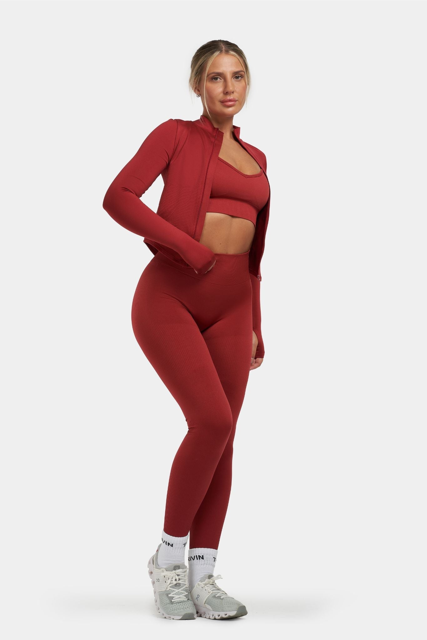 SculptV2 Ribbed Contour Leggings | Cherry Spice