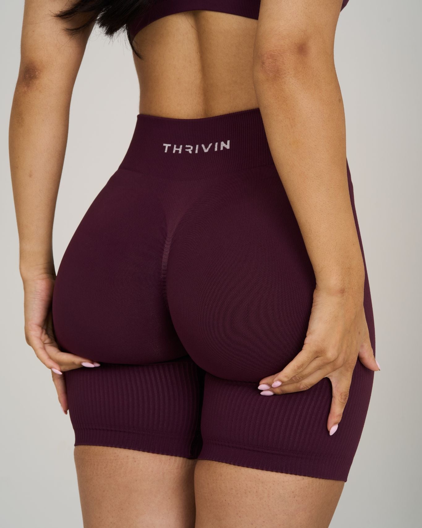 Elevate Ribbed Contour Shorts  | Winter Plum
