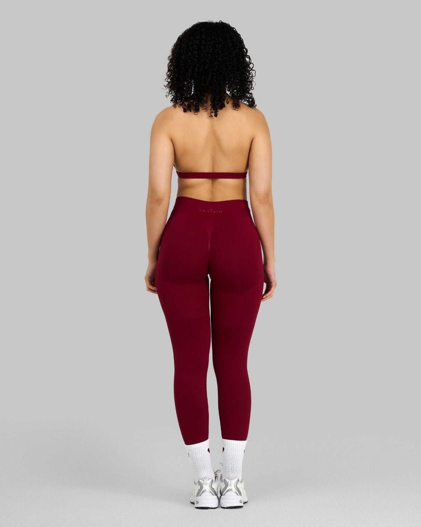 Elevate Ribbed Mid-Waisted Contour Leggings | Raspberry