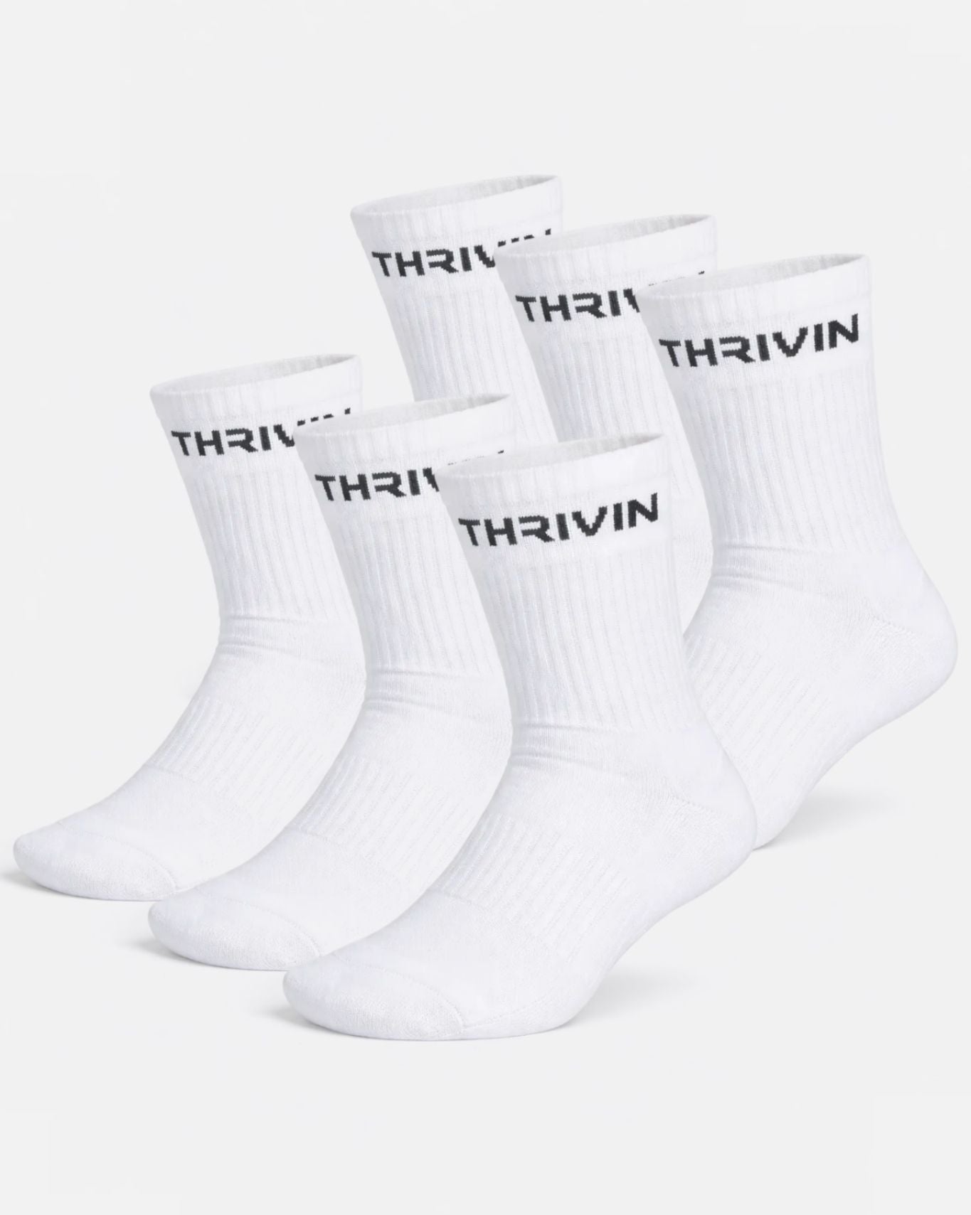 THRIVIN Silk Socks - 6 Pairs Pack | White