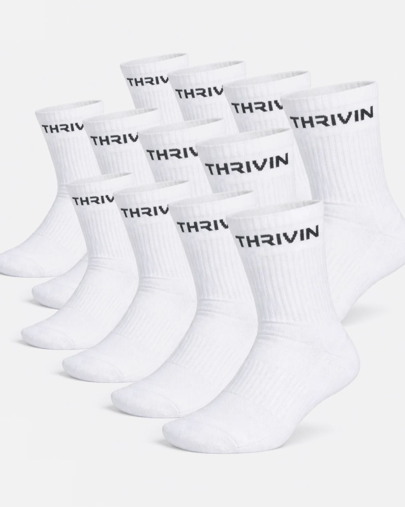 THRIVIN Silk Socks - 12 Pairs Pack | White