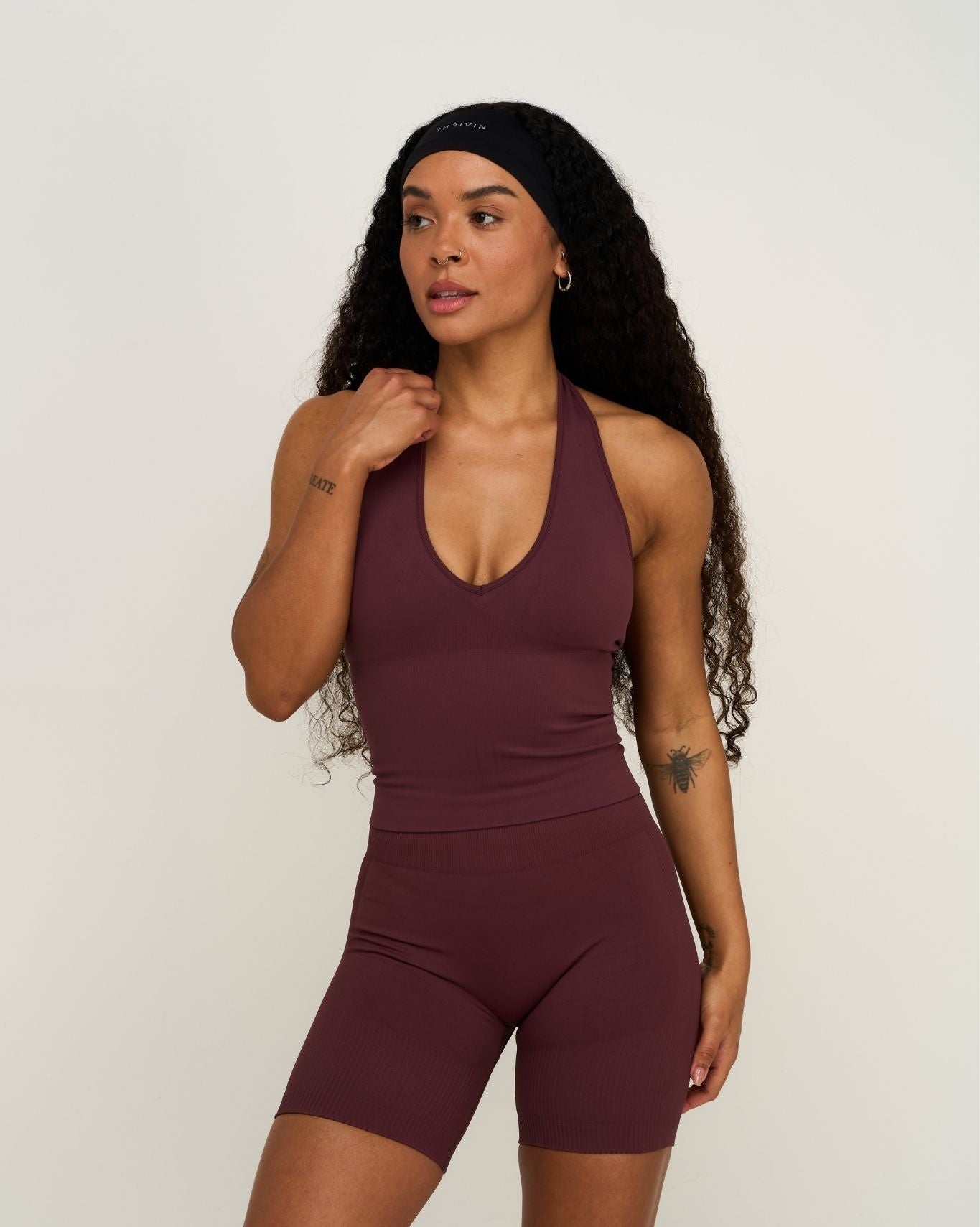 Elevate™ Sculpting Seamless Halterneck Top | Dark Mauve