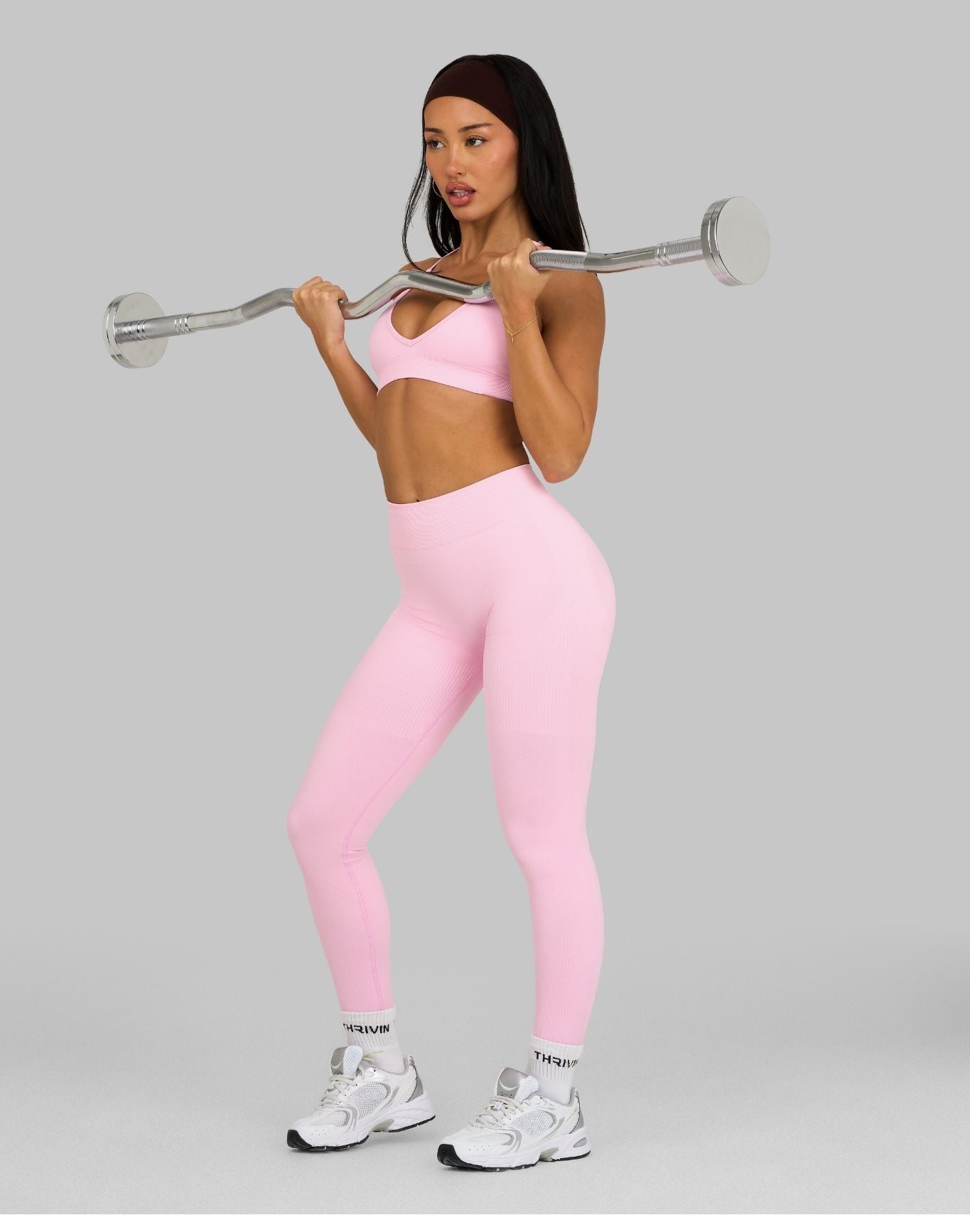 Elevate™ Ribbed Mid-Waisted Contour Leggings | Candy Pink