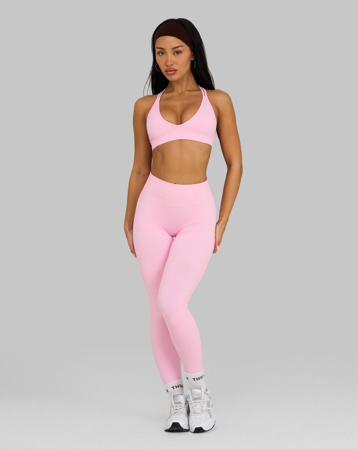 Elevate™ Ribbed Mid-Waisted Contour Leggings | Candy Pink
