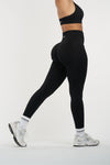 Seamless Sculpt Ribbed Contour Leggings V1 | Pure Black